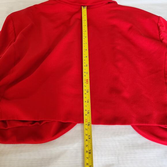 Tahari Arthur S Levine Jacket Womens 22W Bolero Red Open Front Cardigan Cropped - Picture 9 of 11